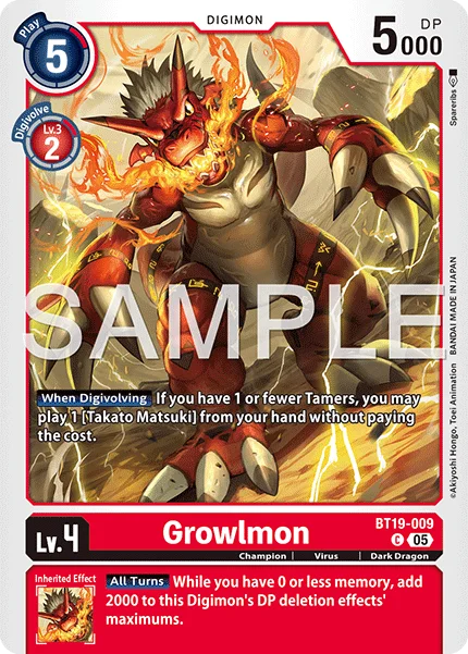 Growlmon &mdash; Digimon Card Game card