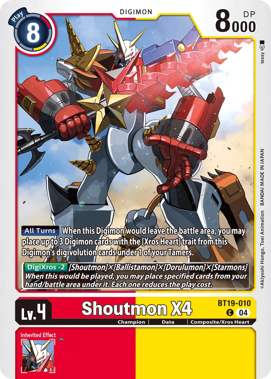 Shoutmon X4 &mdash; Digimon Card Game card