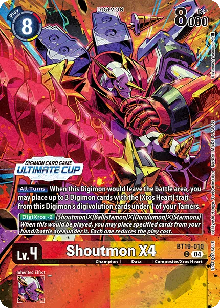 Shoutmon X4 &mdash; Digimon Card Game card