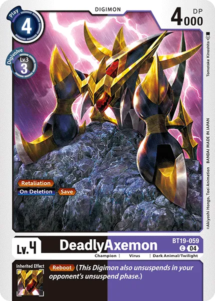 DeadlyAxemon &mdash; Digimon Card Game card