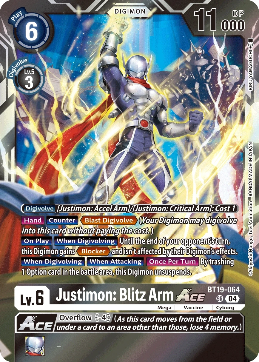Justimon: Blitz Arm ACE &mdash; Digimon Card Game card