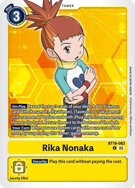 Rika Nonaka &mdash; Digimon Card Game card