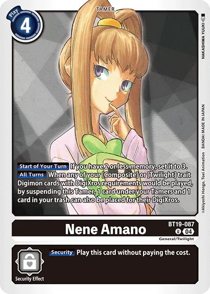 Nene Amano &mdash; Digimon Card Game card