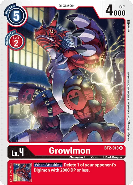 Growlmon &mdash; Digimon Card Game card