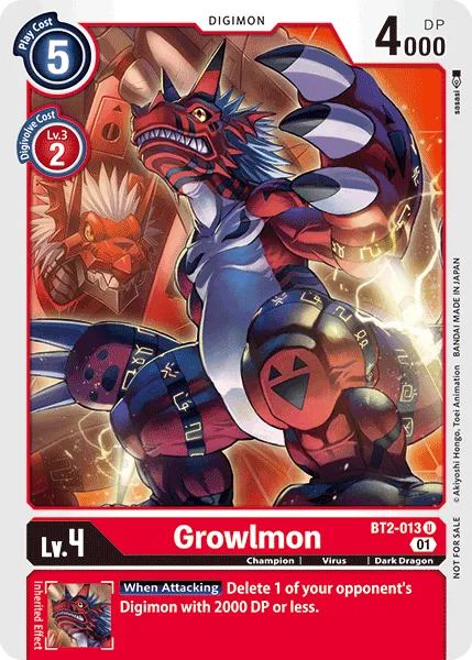 Growlmon &mdash; Digimon Card Game card