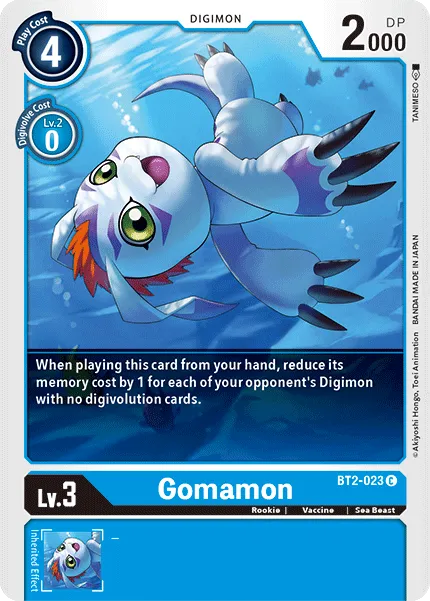 Gomamon &mdash; Digimon Card Game card