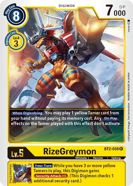 RizeGreymon &mdash; Digimon Card Game card