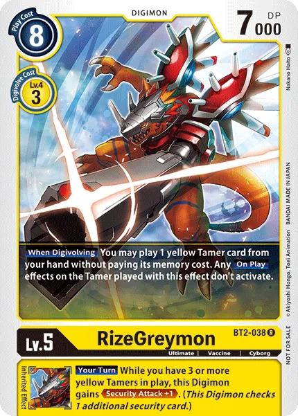RizeGreymon &mdash; Digimon Card Game card