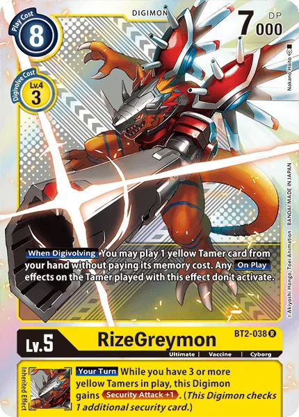 RizeGreymon &mdash; Digimon Card Game card