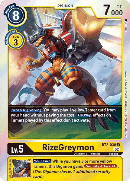 RizeGreymon &mdash; Digimon Card Game card