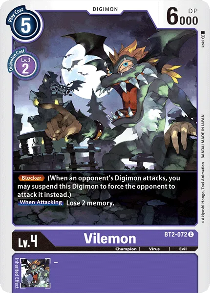Vilemon &mdash; Digimon Card Game card