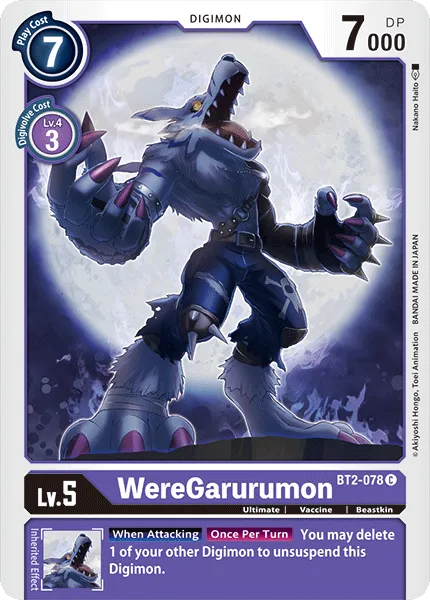 WereGarurumon &mdash; Digimon Card Game card