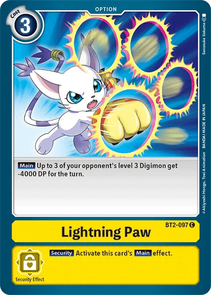 Lightning Paw &mdash; Digimon Card Game card