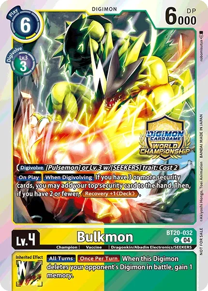 Bulkmon &mdash; Digimon Card Game card