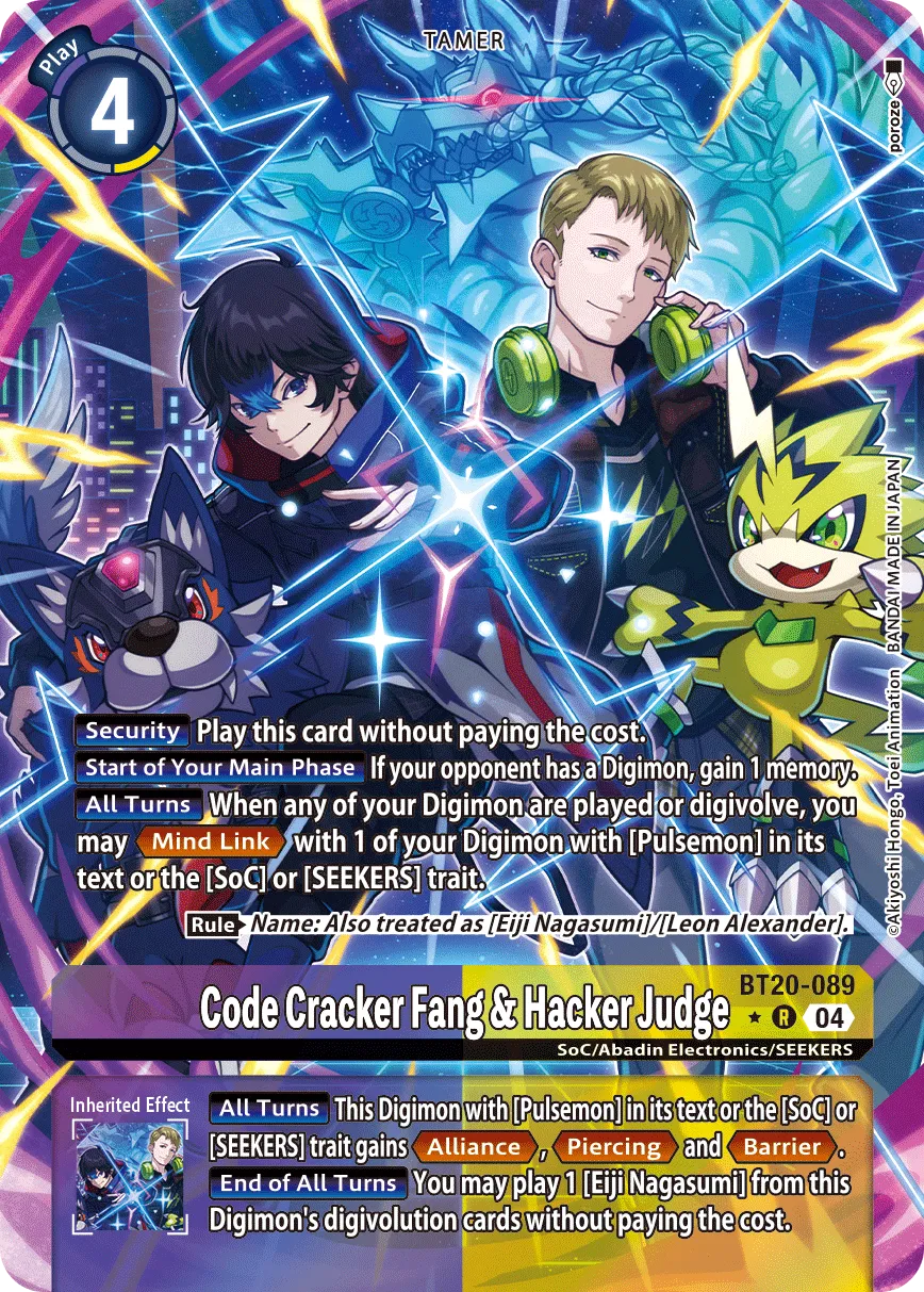 Code Cracker Fang & Hacker Judge &mdash; Digimon Card Game card