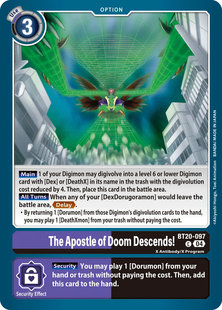 The Apostle of Doom Descends! &mdash; Digimon Card Game card