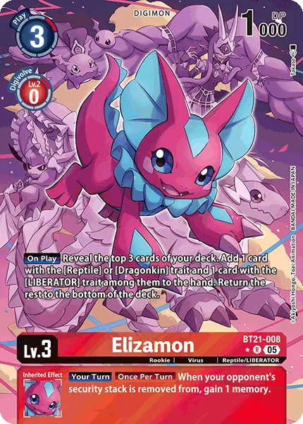 Elizamon &mdash; Digimon Card Game card