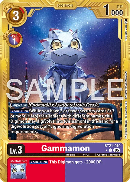 Gammamon &mdash; Digimon Card Game card