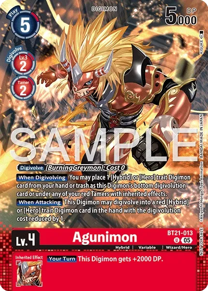 Agunimon &mdash; Digimon Card Game card