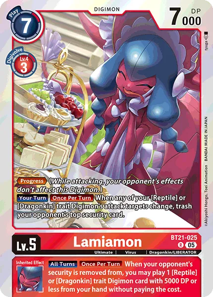 Lamiamon &mdash; Digimon Card Game card