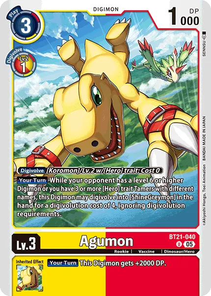 Agumon &mdash; Digimon Card Game card