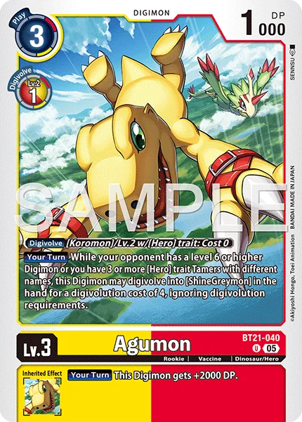 Agumon &mdash; Digimon Card Game card