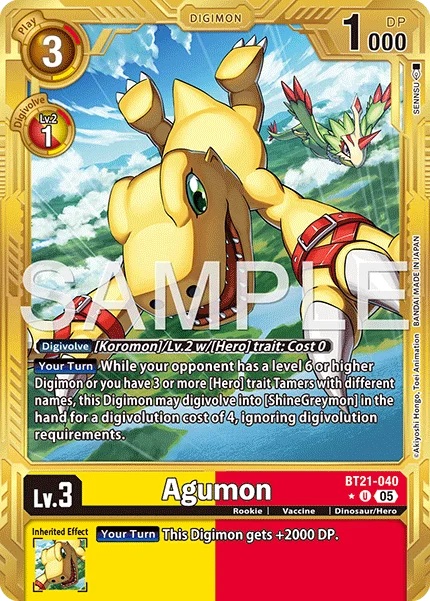 Agumon &mdash; Digimon Card Game card