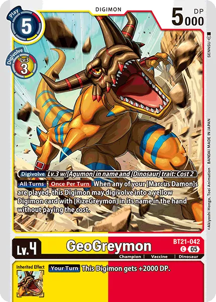 GeoGreymon &mdash; Digimon Card Game card