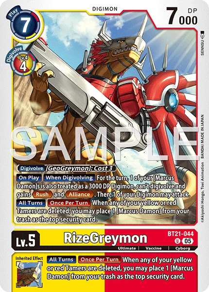RizeGreymon &mdash; Digimon Card Game card