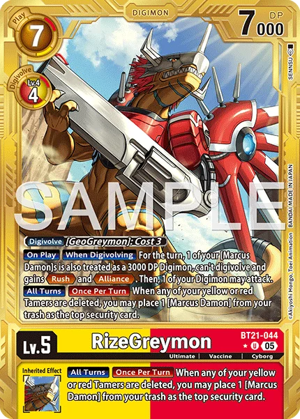 RizeGreymon &mdash; Digimon Card Game card