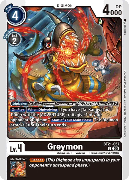 Greymon &mdash; Digimon Card Game card