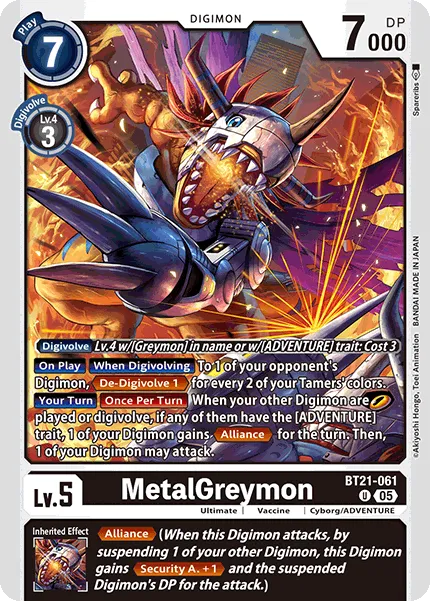 MetalGreymon &mdash; Digimon Card Game card