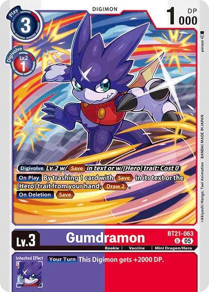 Gumdramon &mdash; Digimon Card Game card