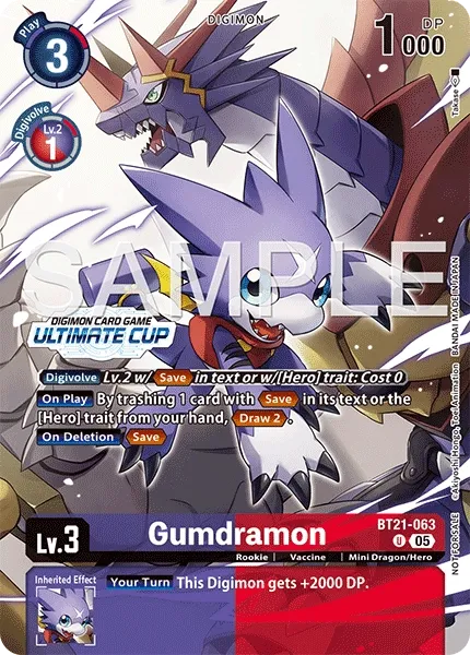Gumdramon &mdash; Digimon Card Game card
