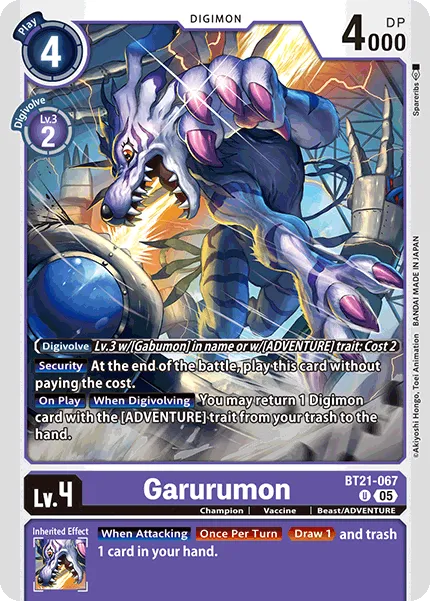 Garurumon &mdash; Digimon Card Game card