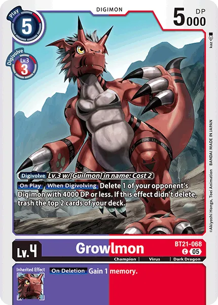 Growlmon &mdash; Digimon Card Game card