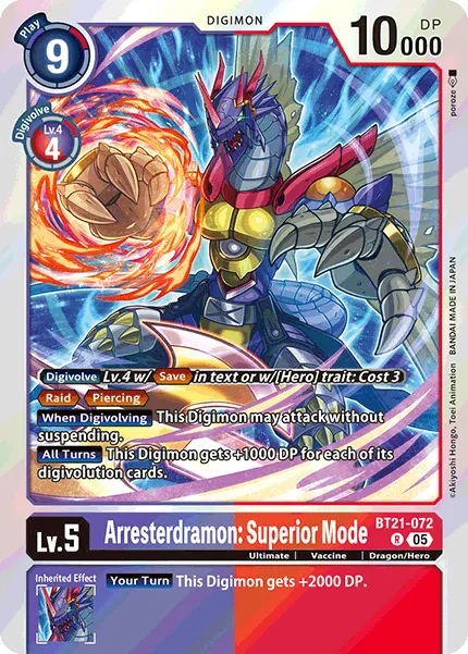 Arresterdramon: Superior Mode &mdash; Digimon Card Game card