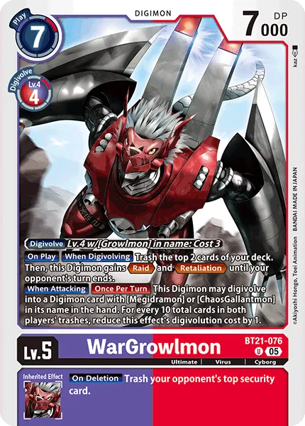 WarGrowlmon &mdash; Digimon Card Game card