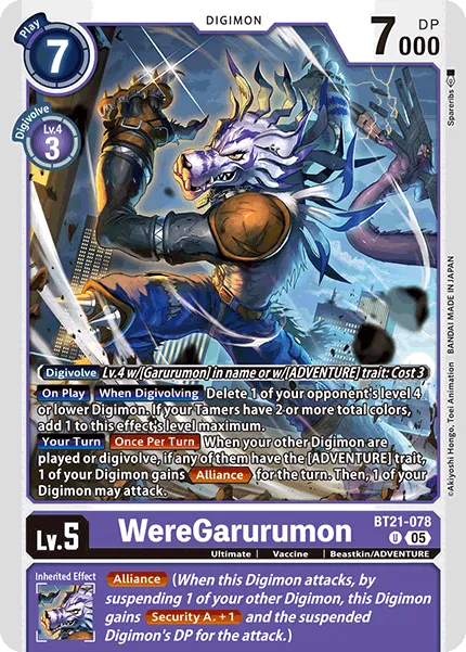 WereGarurumon &mdash; Digimon Card Game card