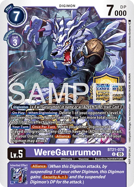 WereGarurumon &mdash; Digimon Card Game card