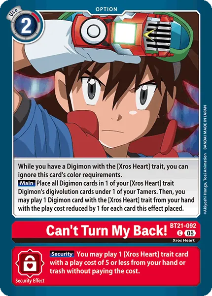 Can't Turn My Back! &mdash; Digimon Card Game card