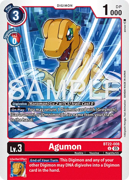 Agumon &mdash; Digimon Card Game card