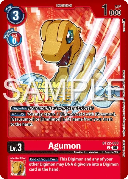 Agumon &mdash; Digimon Card Game card