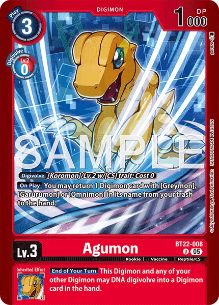 Agumon &mdash; Digimon Card Game card