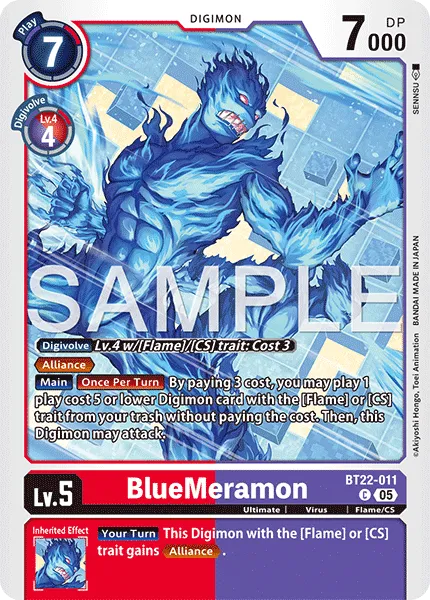 BlueMeramon &mdash; Digimon Card Game card