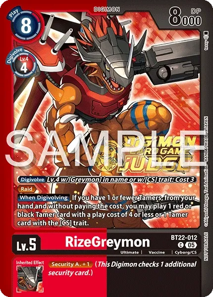 RizeGreymon &mdash; Digimon Card Game card