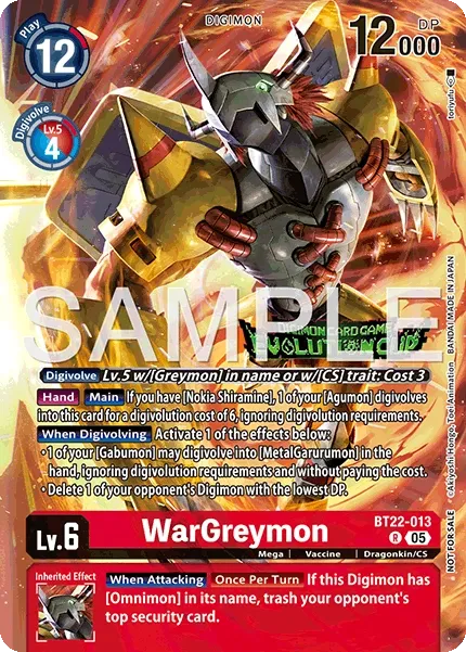 WarGreymon &mdash; Digimon Card Game card