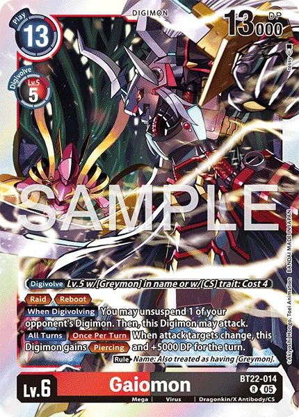 Gaiomon &mdash; Digimon Card Game card