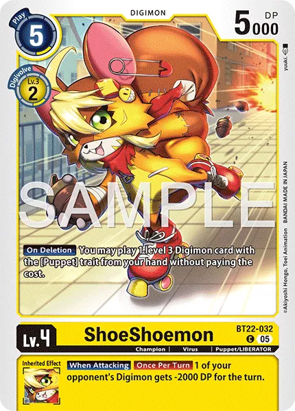 ShoeShoemon &mdash; Digimon Card Game card