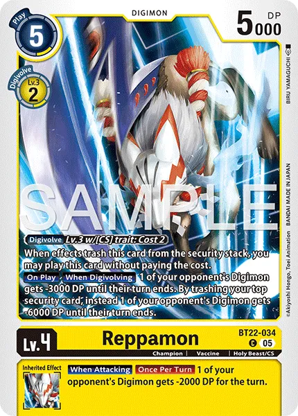 Reppamon &mdash; Digimon Card Game card